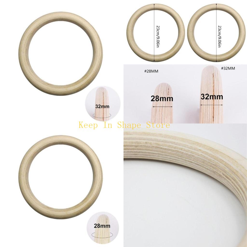Gymnastic Rings Wooden - U1JC 1 pièce, équipement d'entraînement gymnastique