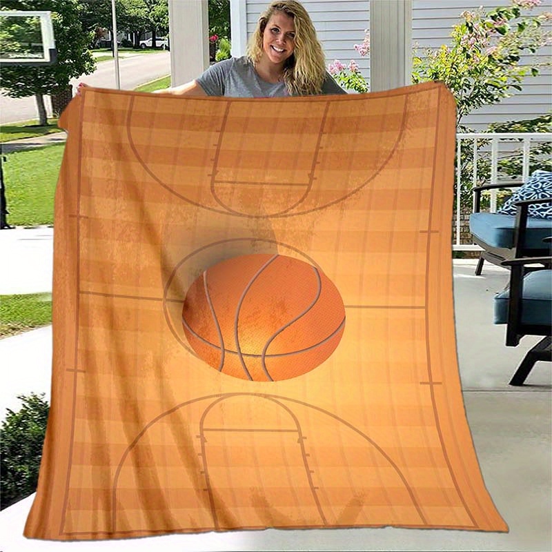 Home Gym And Basketball Court - Couverture en flanelle à thème sportif