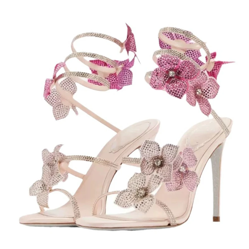 Ankle Strap Attachment - Eilyken Sexy cristal fleur mince talons
