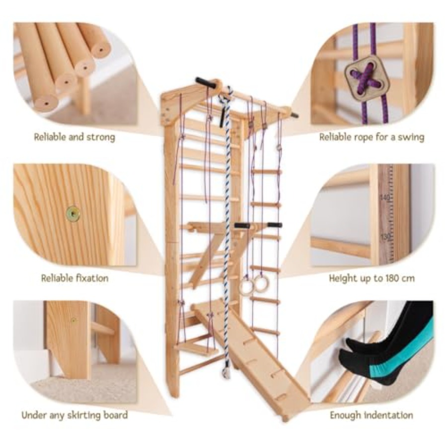 Barres murales d'escalade suéd - Gymnastic Rings Wooden avis et prix