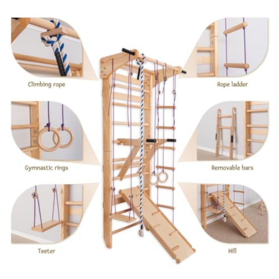 Barres murales d'escalade suéd - Gymnastic Rings Wooden avis et prix